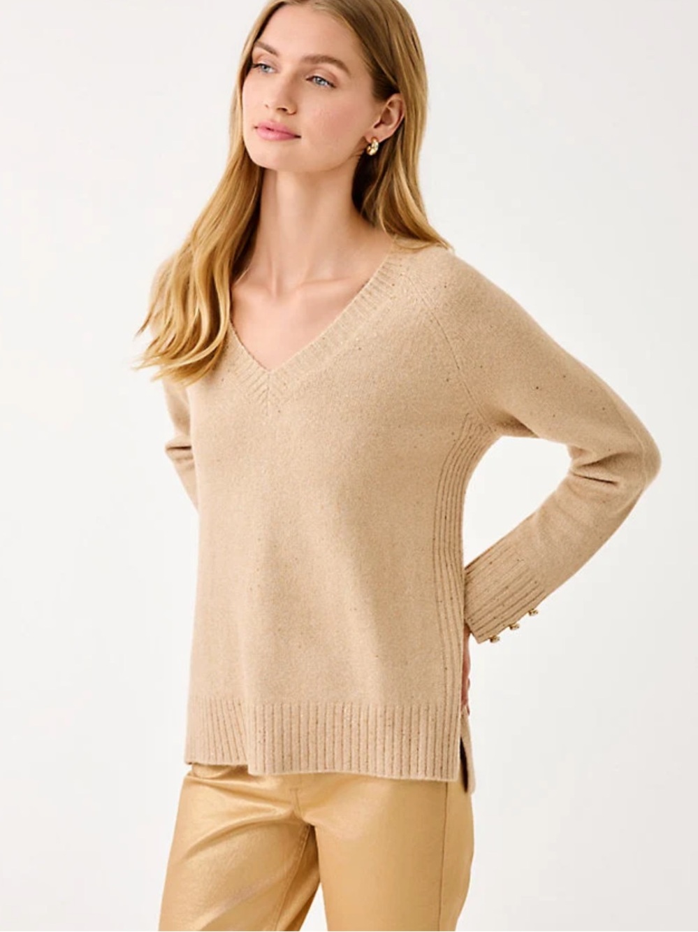 Lilly Pulitzer Kaycee Sequin Sweater - Gold Metallic Small